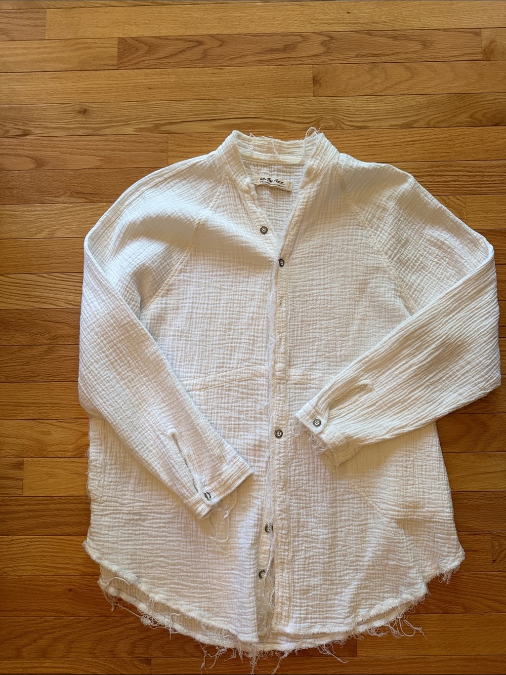 Free People White Gauze Button-Front Shirt